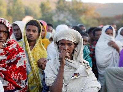 People Displaced By Fighting In Ethiopia’s Tigray Region Waited In Line To Receive Food Donations At A Temporary Shelter In The Town Of Shire March 15, 2021. The War Has Displaced More Than 1 Million People. Photo Credit: Baz Ratner | Reuters
