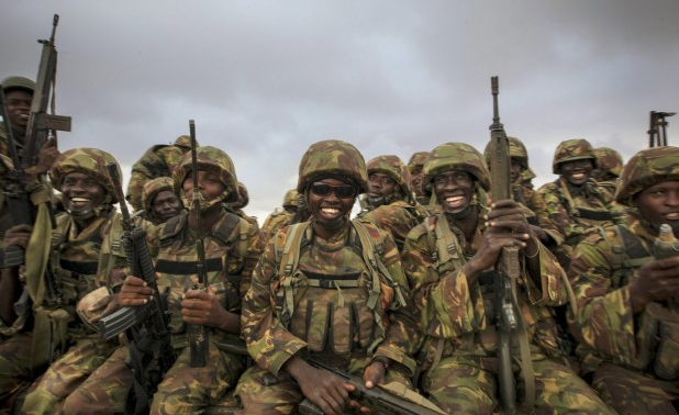 Militari kenyoti dell'Amisom. Photo credit: https://allafrica.com/stories/African%20Arguments
