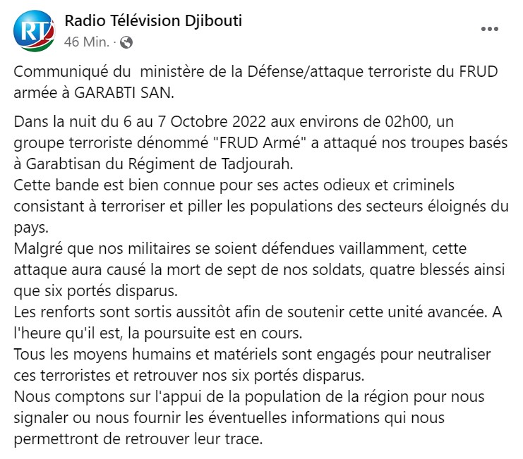Djibouti. La nota del Ministero della Difesa sull'attacco alla base militare