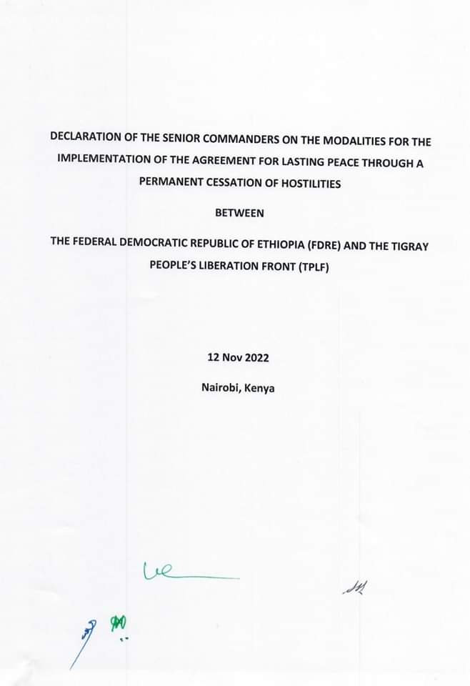 L'accordo siglato a Nairobi.