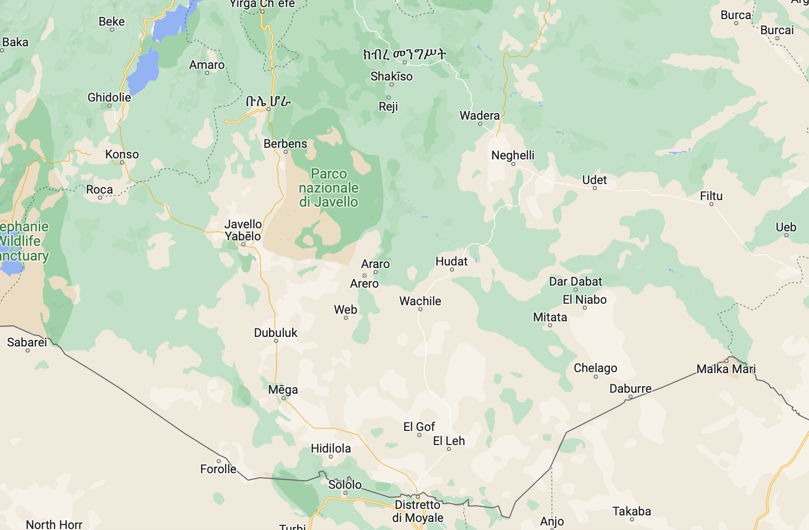 L'area abitata dai Borana in Etiopia